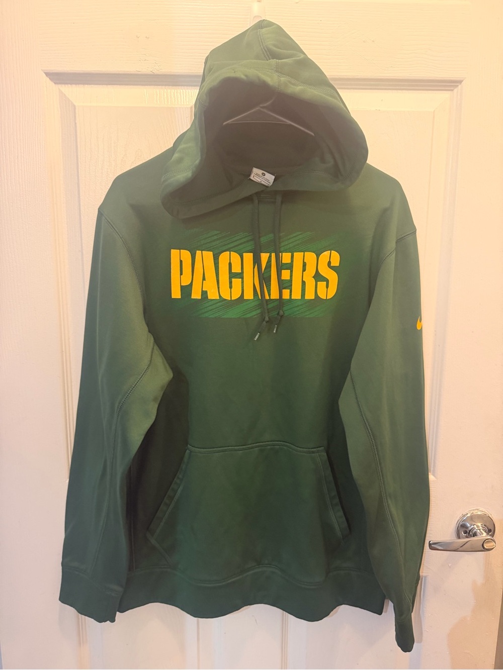 Greenbay Packers Hooded Nike Sweatshirt with Yellow Logo